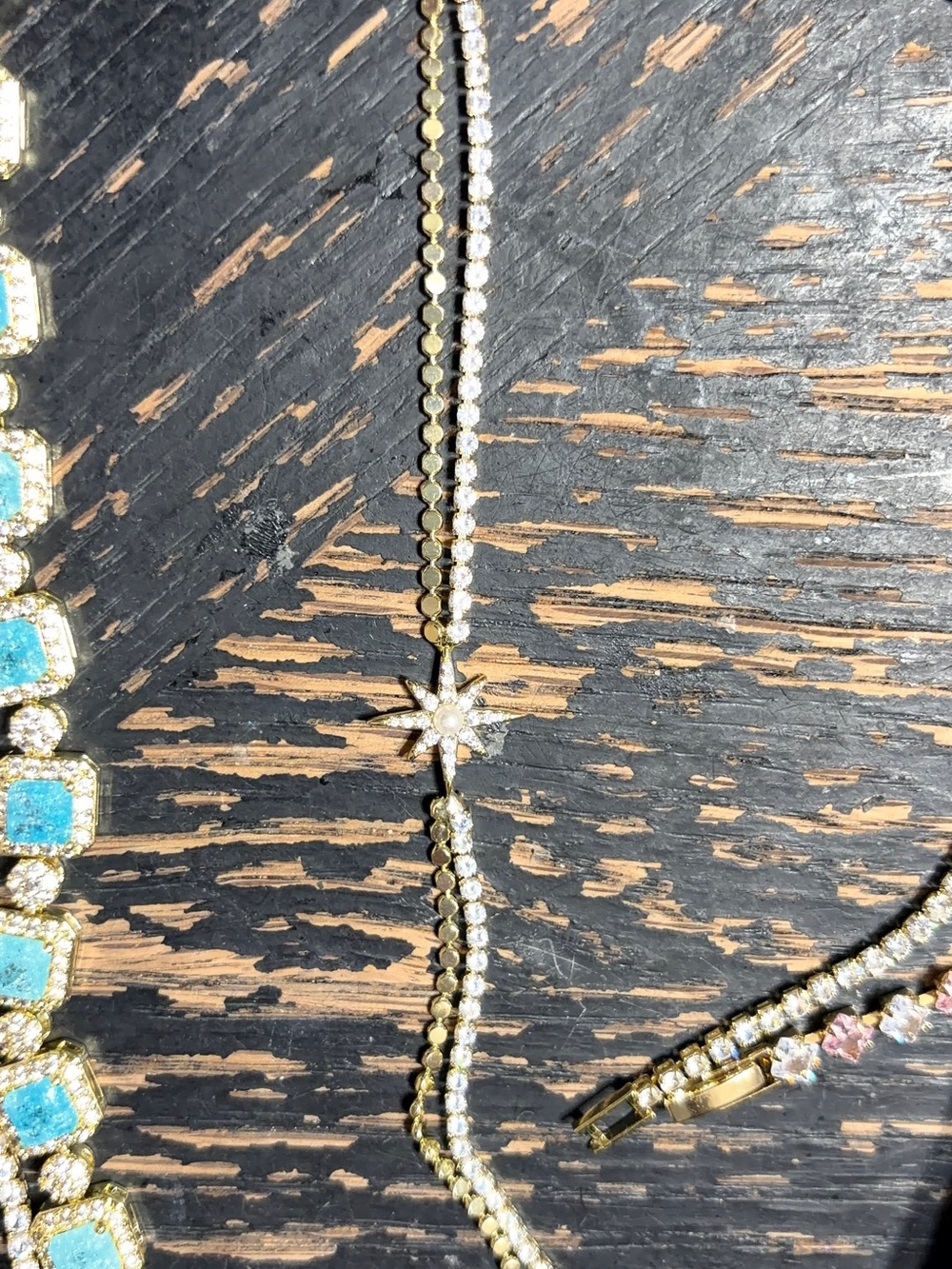 Gold & White Star Pendant Necklace - Women Jewelry